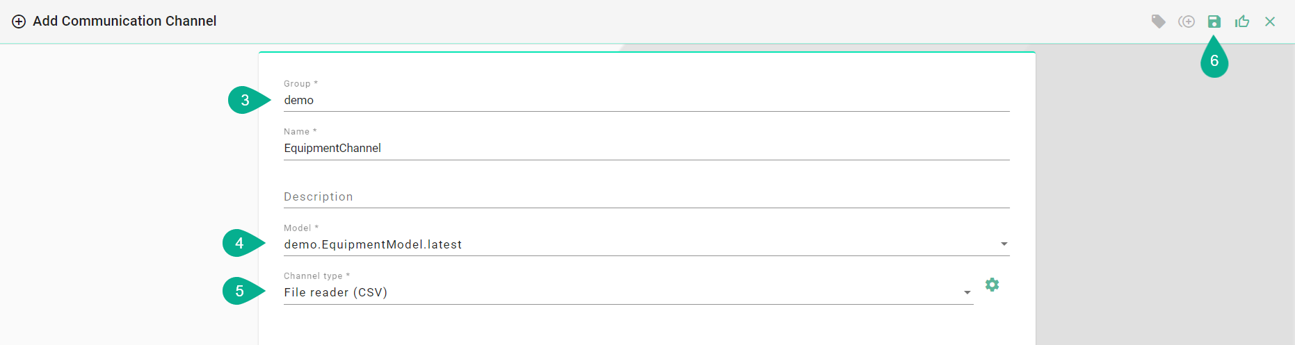 Configuration Add Details Communication Channel