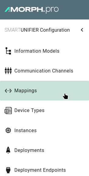 Side menu selecting Mapping