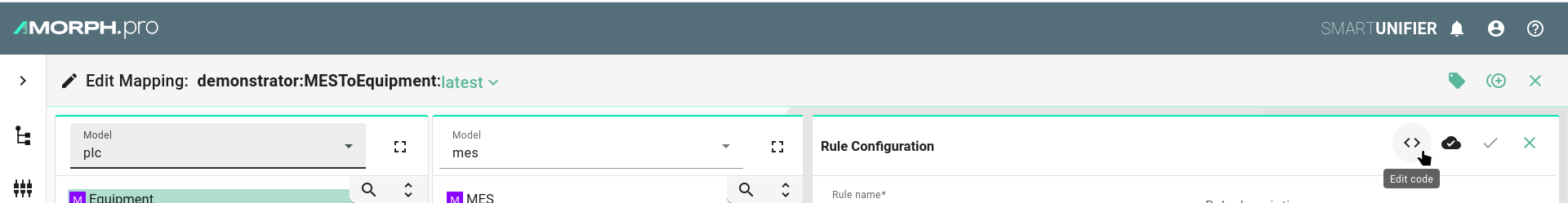 Mapping Code - Rule Code Edit
