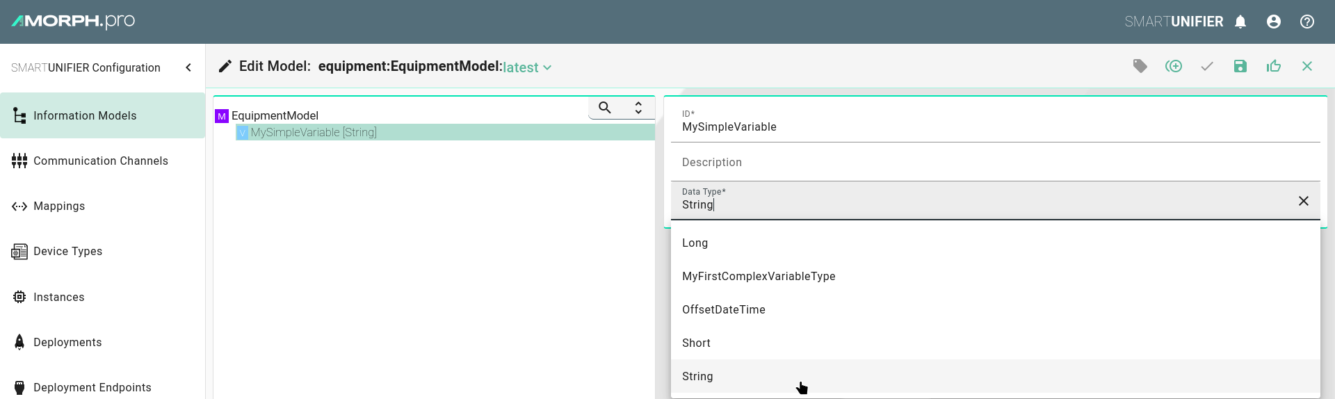 Information Model - Create a Variable with a Simple Data Type