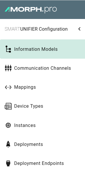Information Model - Select IM in the side menu